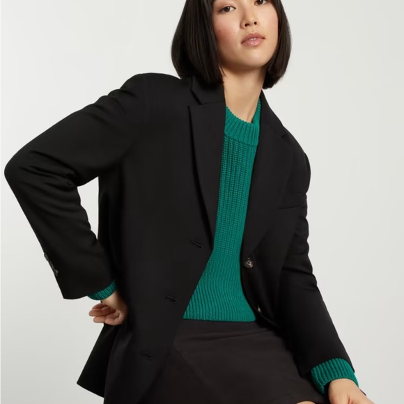 Everlane 80’s Italian Wool Black Blazer - Picture 4 of 13
